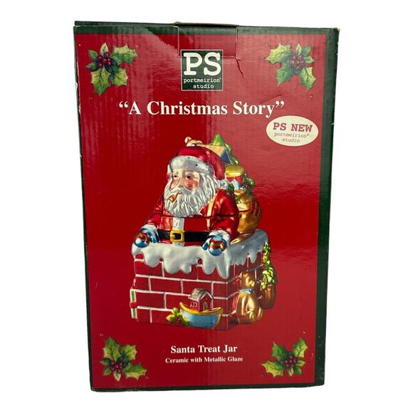 Portmeirion Studio A Christmas Story Santa Treat Jar Ceramic Metallic Glaze - Picture 14 of 16